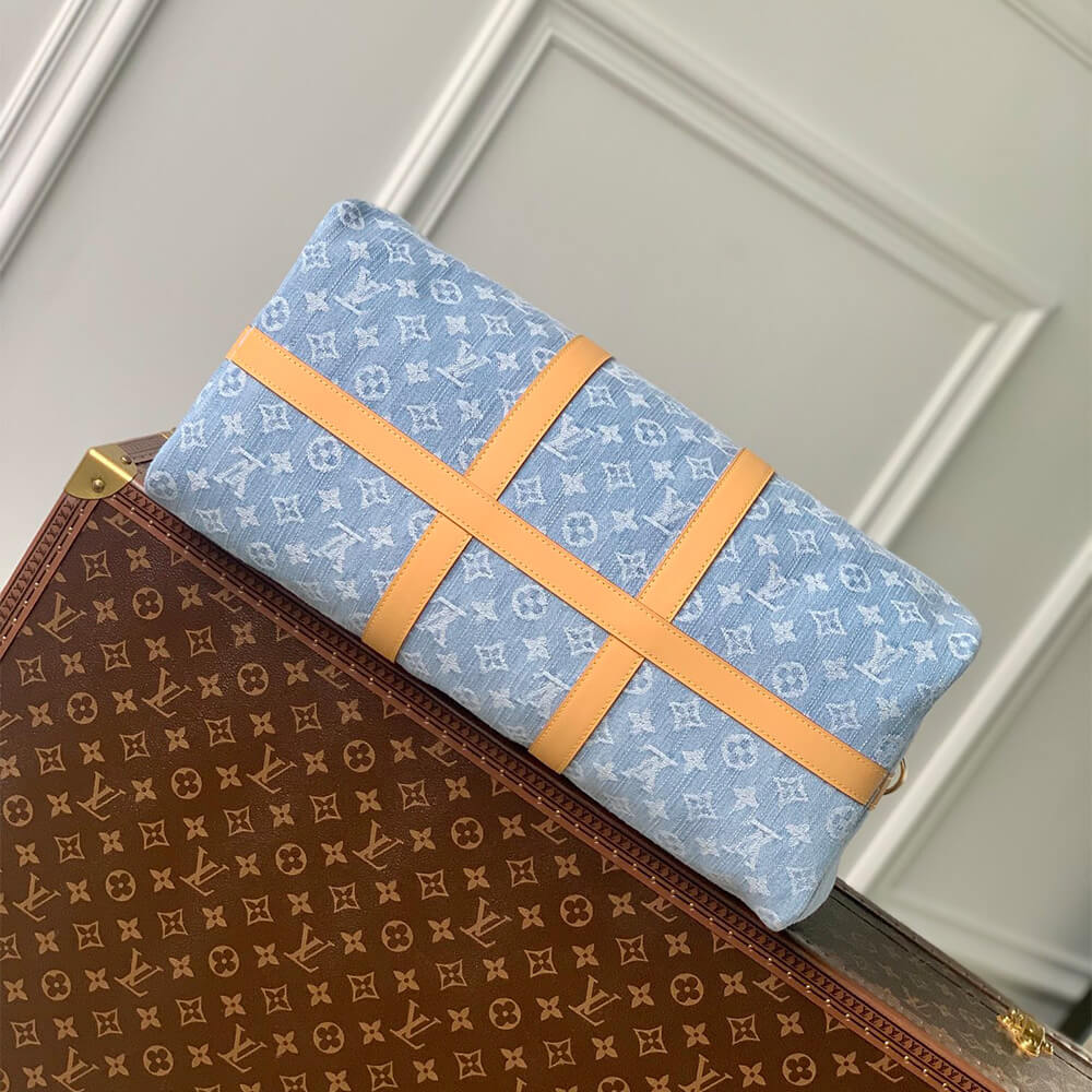 LV Keepall Bandouliere 45 Denim Bag - Replica Luxury Bags™