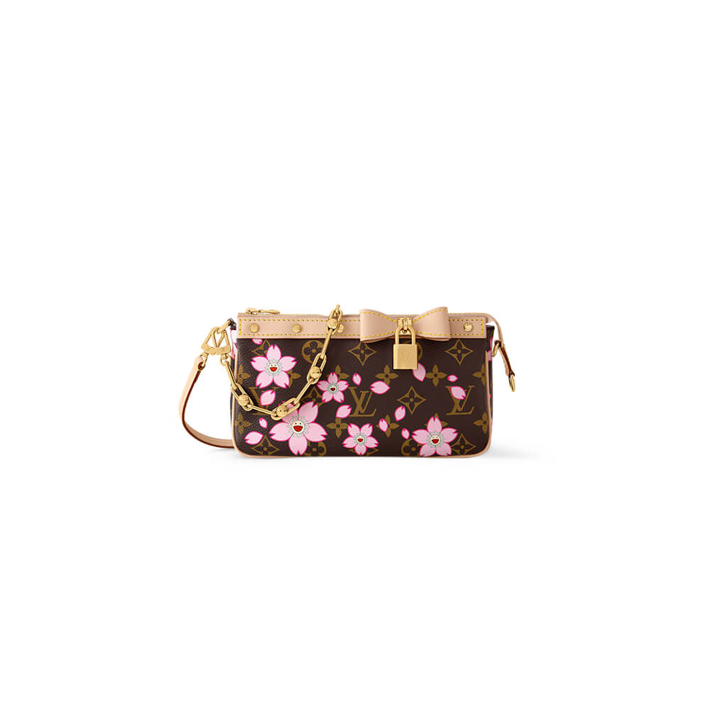 LV x TM Pochette Accessoires Bag in Canvas Sakura Brown - Replica Luxury Bags™