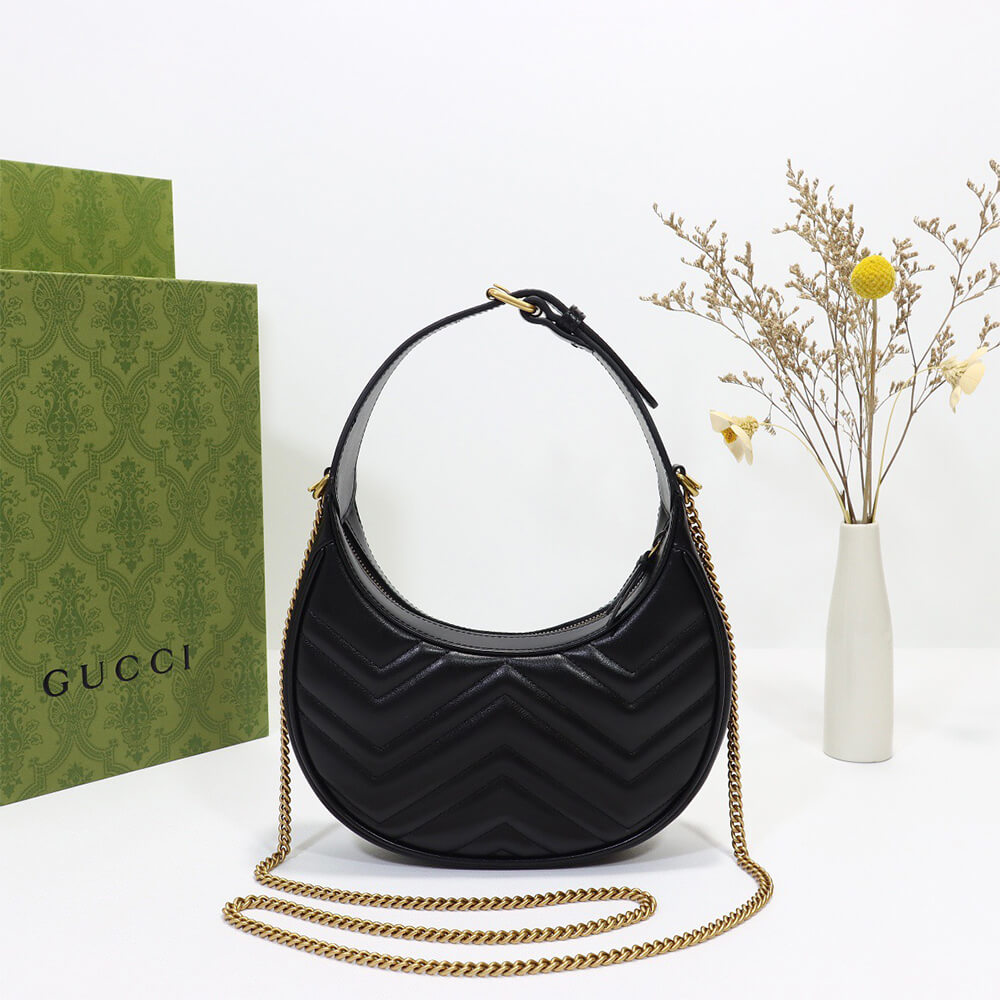 Gucci GG Marmont Half-Moon-Shaped Mini Bag - Replica Luxury Bags™