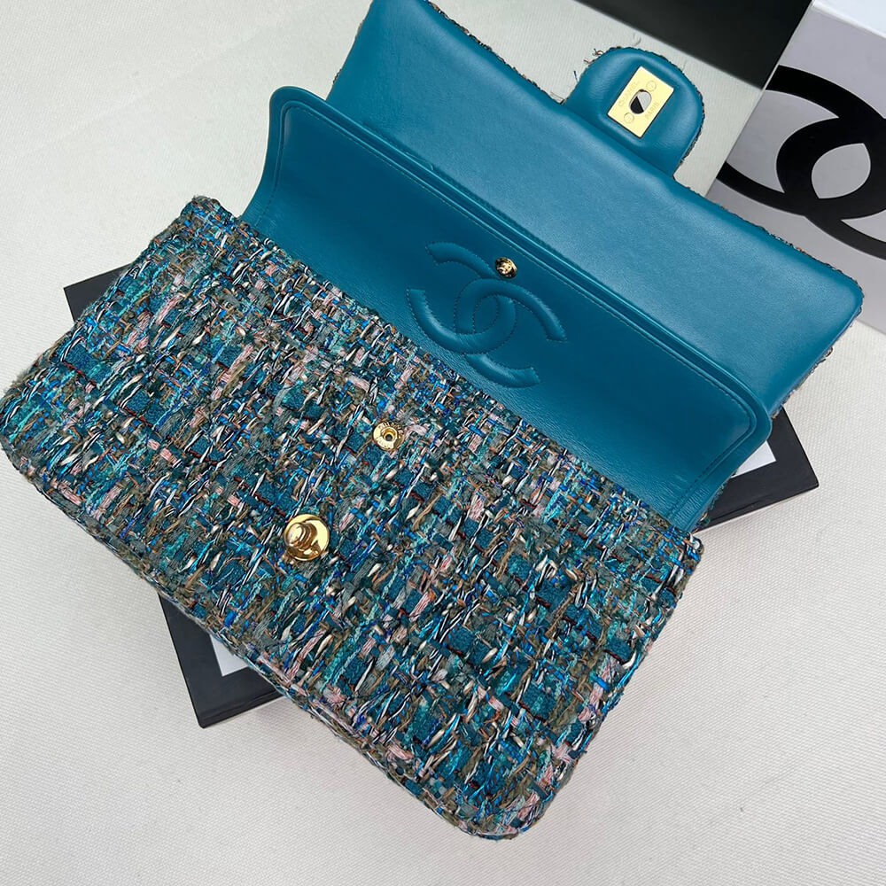 Chanel Classic Flap Tweed Bag in Blue - Replica Luxury Bags™
