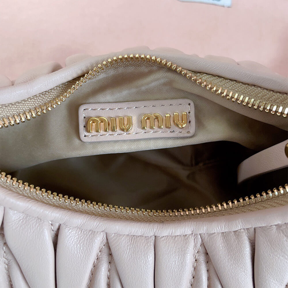 Miumiu Mini Wander Matelasse Nappa Leather Hobo Bag - Replica Luxury Bags™