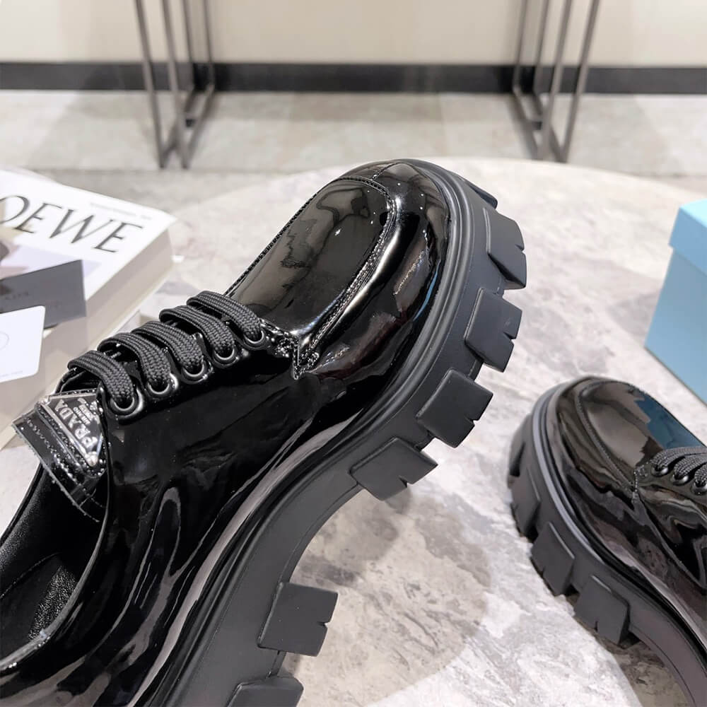 Prada Monolith patent leather lace-up shoes Shoes - Replica Luxury Bags™