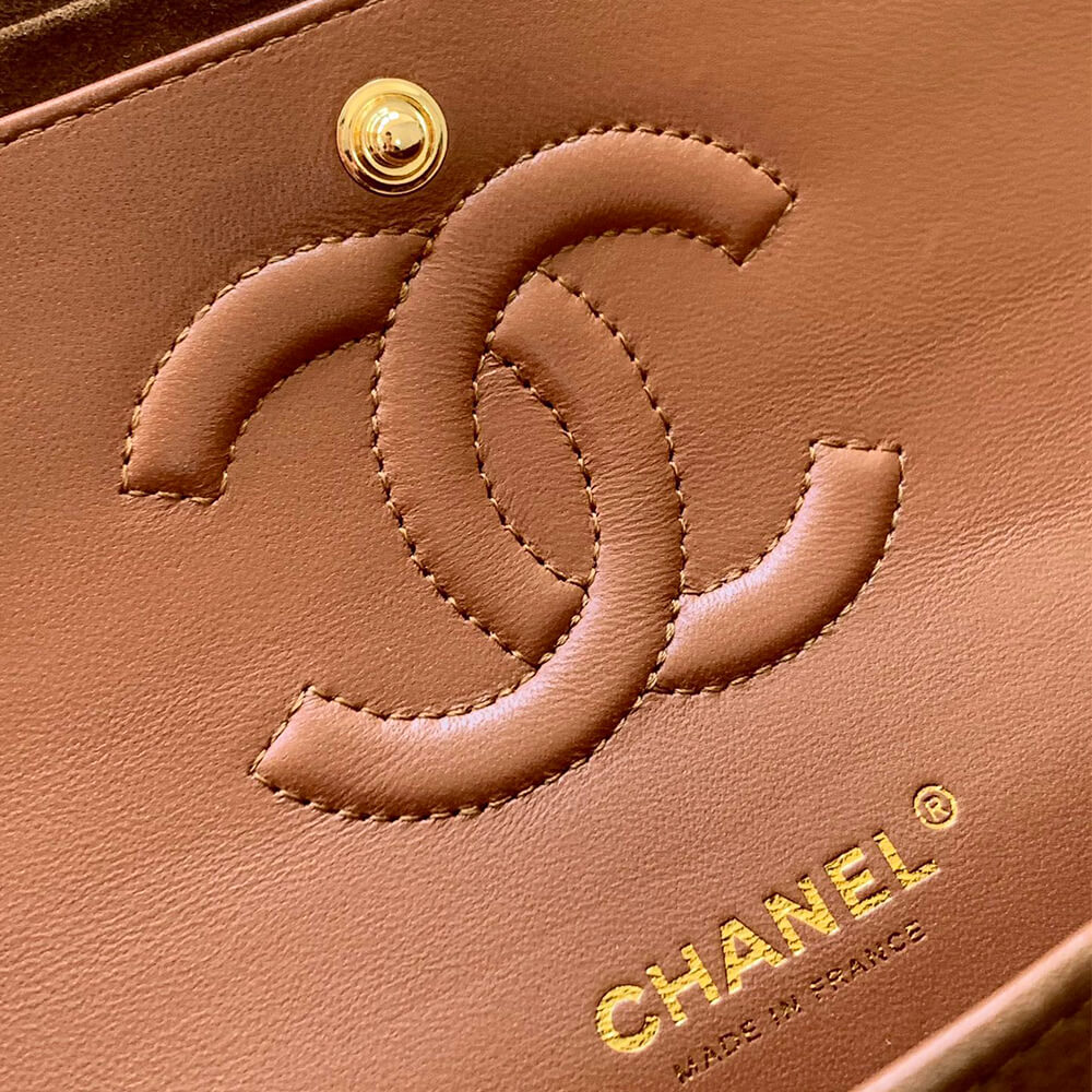 Chanel Suede Classic Double Flap Handbag - Replica Luxury Bags™
