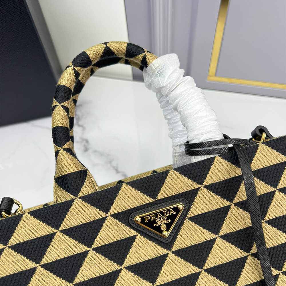 Small Prada Symbole Jacquard Fabric Handbag - Replica Luxury Bags™