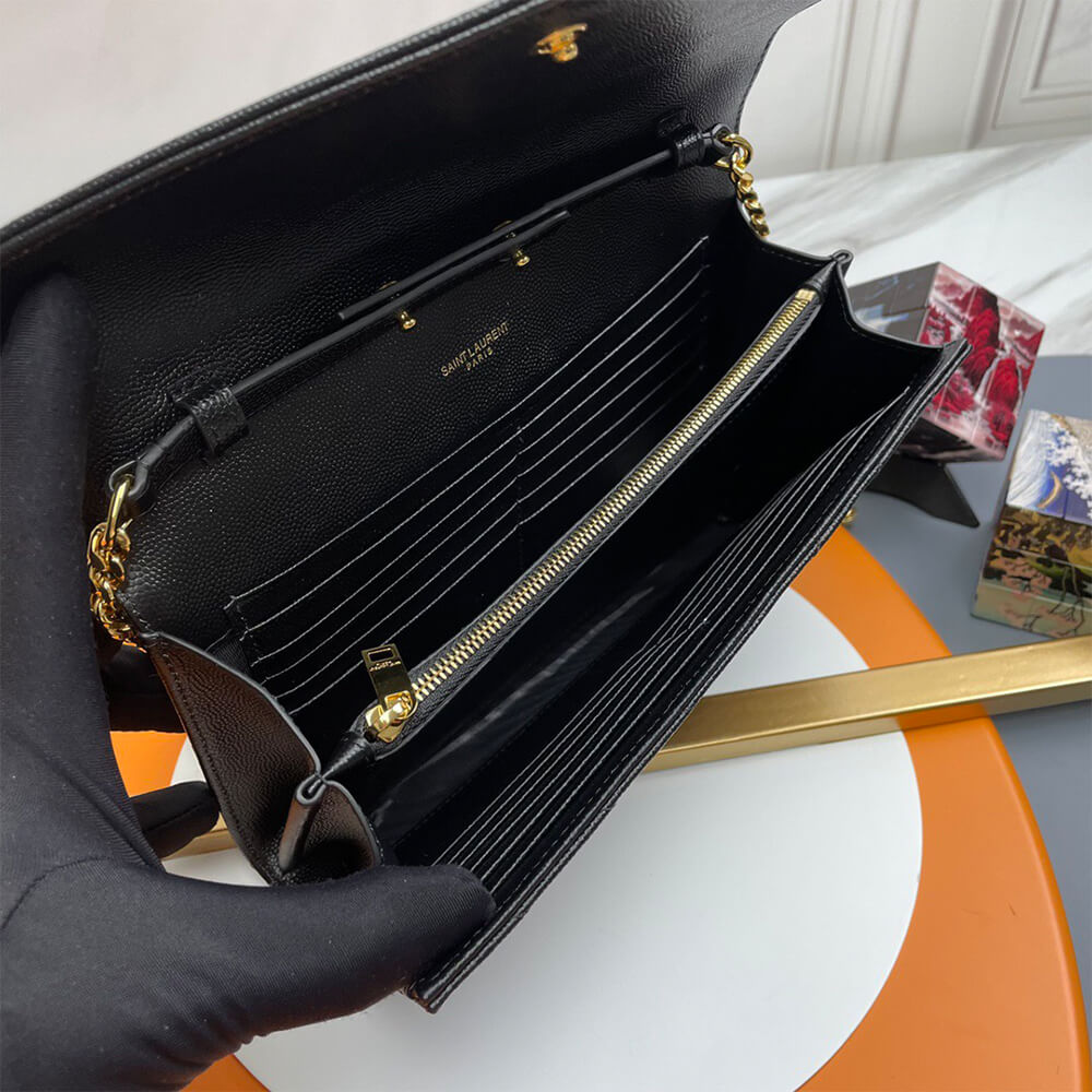 YSL Classic Cassandre Chain Wallet Bag in Grain De Poudre Leather - Replica Luxury Bags™