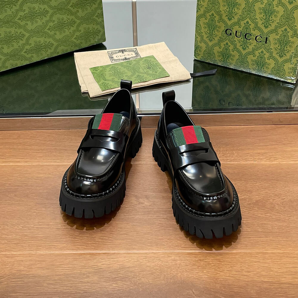 GUCCI Women s loafer with Web Shoes - Replica Luxury Bags™