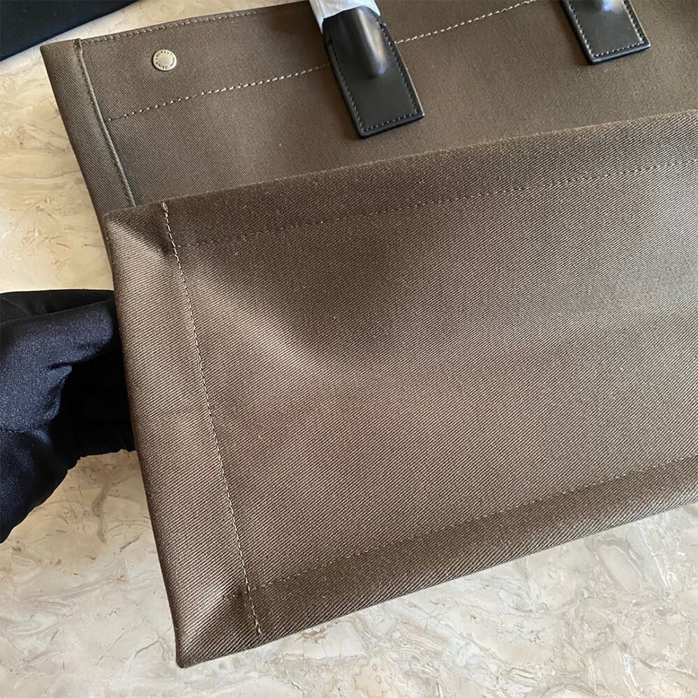 YSL Rive Gauche Large Tote Bag In Printed Canvas And Leather - Replica Luxury Bags™