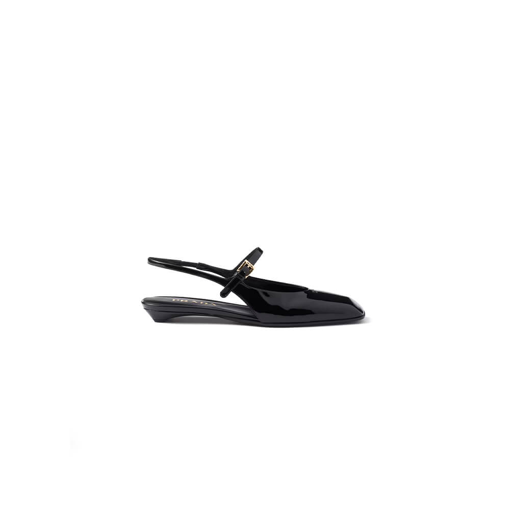 Prada Patent Leather Slingback Ballerinas Shoes - Replica Luxury Bags™