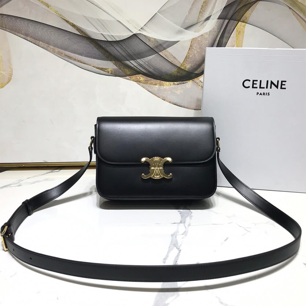 Celine Classique Triomphe Bag In Shiny Calfskin - Replica Luxury Bags™