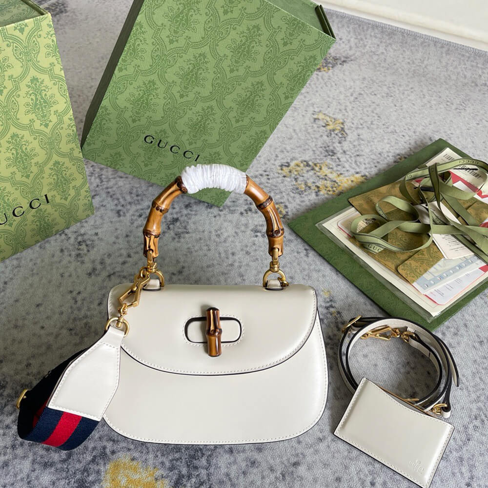 Gucci Bamboo 1947 Jumbo GG Small Top Handle Bag - Replica Luxury Bags™