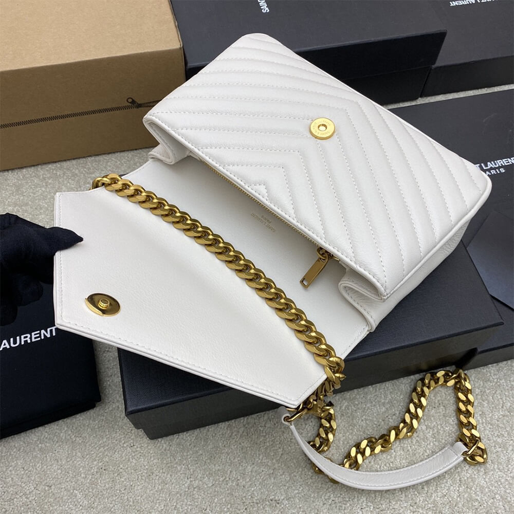 YSL College Medium Chain Bag In Quilted Leather - Replica Luxury Bags™