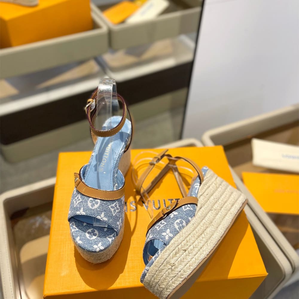 LV Helios Wedge Sandal Shoes - Replica Luxury Bags™