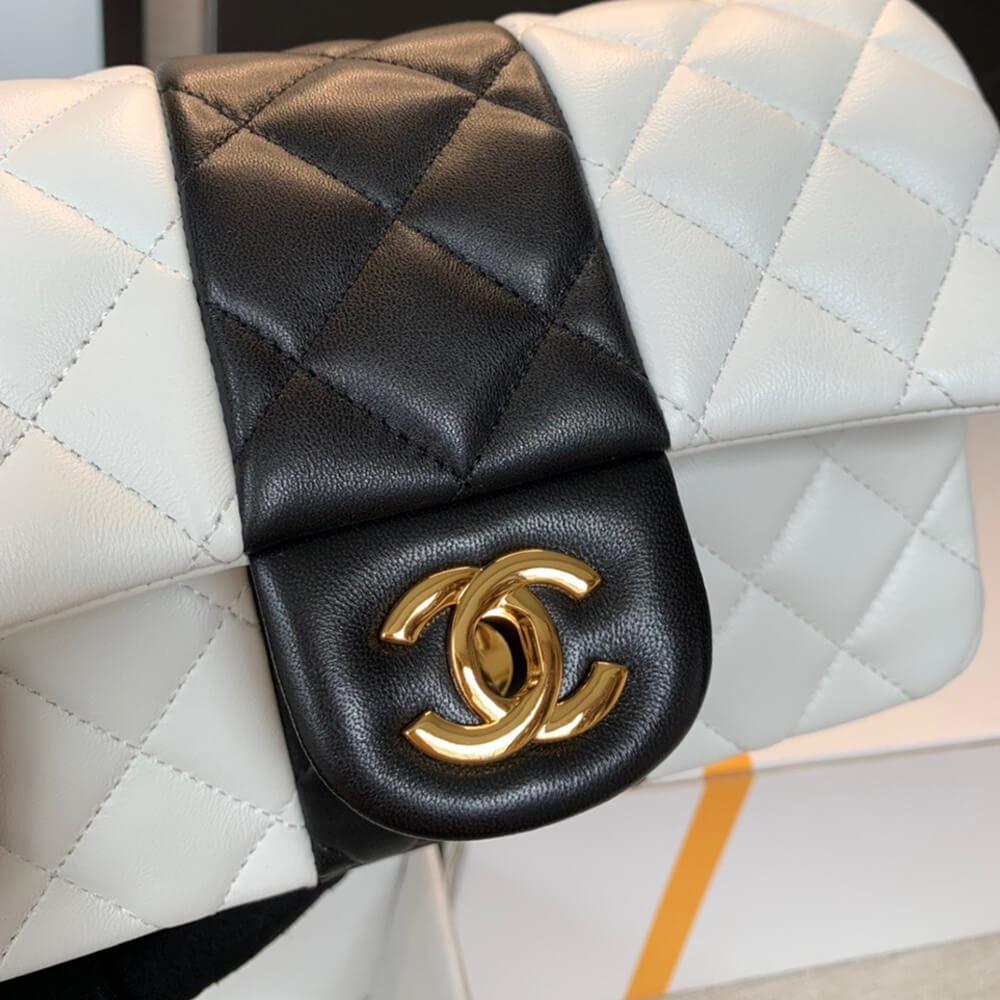 Chanel Mini Flap Bag in White & Black - Replica Luxury Bags™