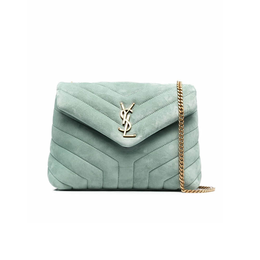 YSL Loulou Small Chain Bag In Y Quilted Suede - Replica Luxury Bags™