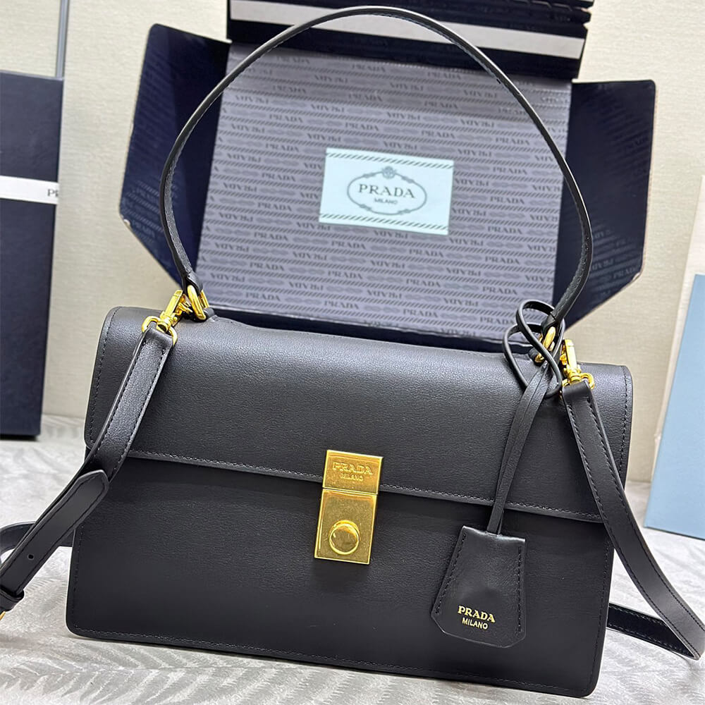 Prada Soft Sound Medium Leather Shoulder Bag - Replica Luxury Bags™