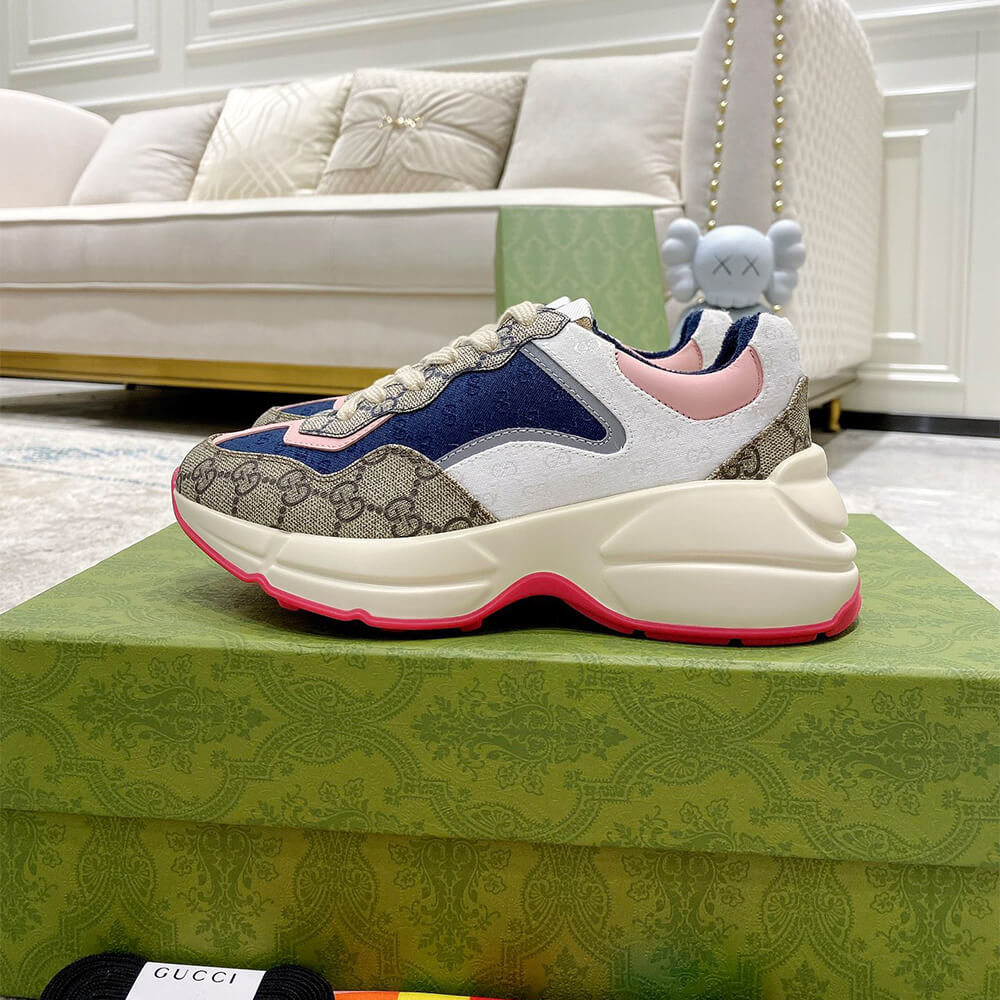 Gucci Multicolor GG Supreme Rhyton Sneaker Shoes - Replica Luxury Bags™