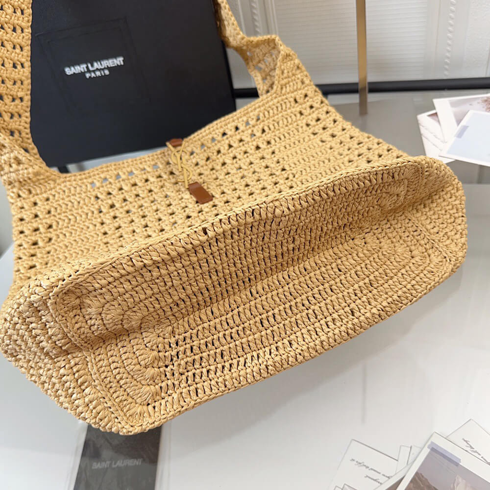 YSL Hobo Crochet Bag in Raffia and Leather - Replica Luxury Bags™