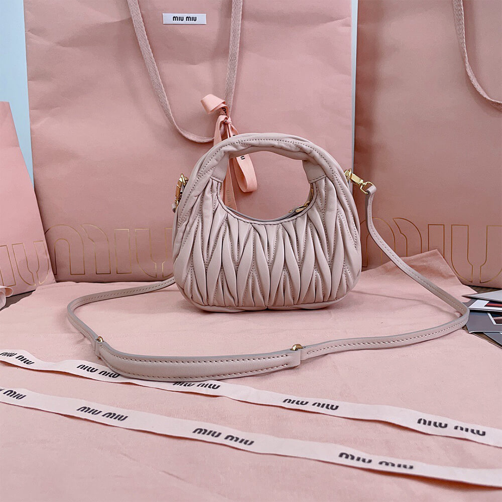Miumiu Mini Wander Matelasse Nappa Leather Hobo Bag - Replica Luxury Bags™