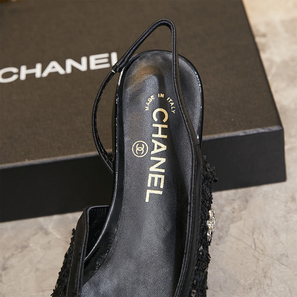 Chanel Diamond Buckle Slingbacks Shoes - Replica Luxury Bags™