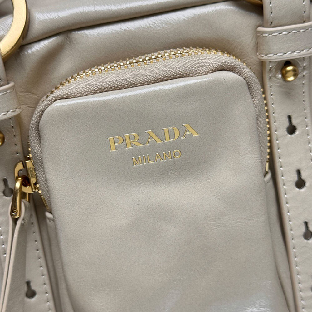 Prada Dangle Leather Top Handle Mini Bag - Replica Luxury Bags™