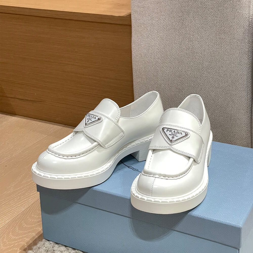 Prada chocolate brushed leather loafers Shoes - Replica Luxury Bags™