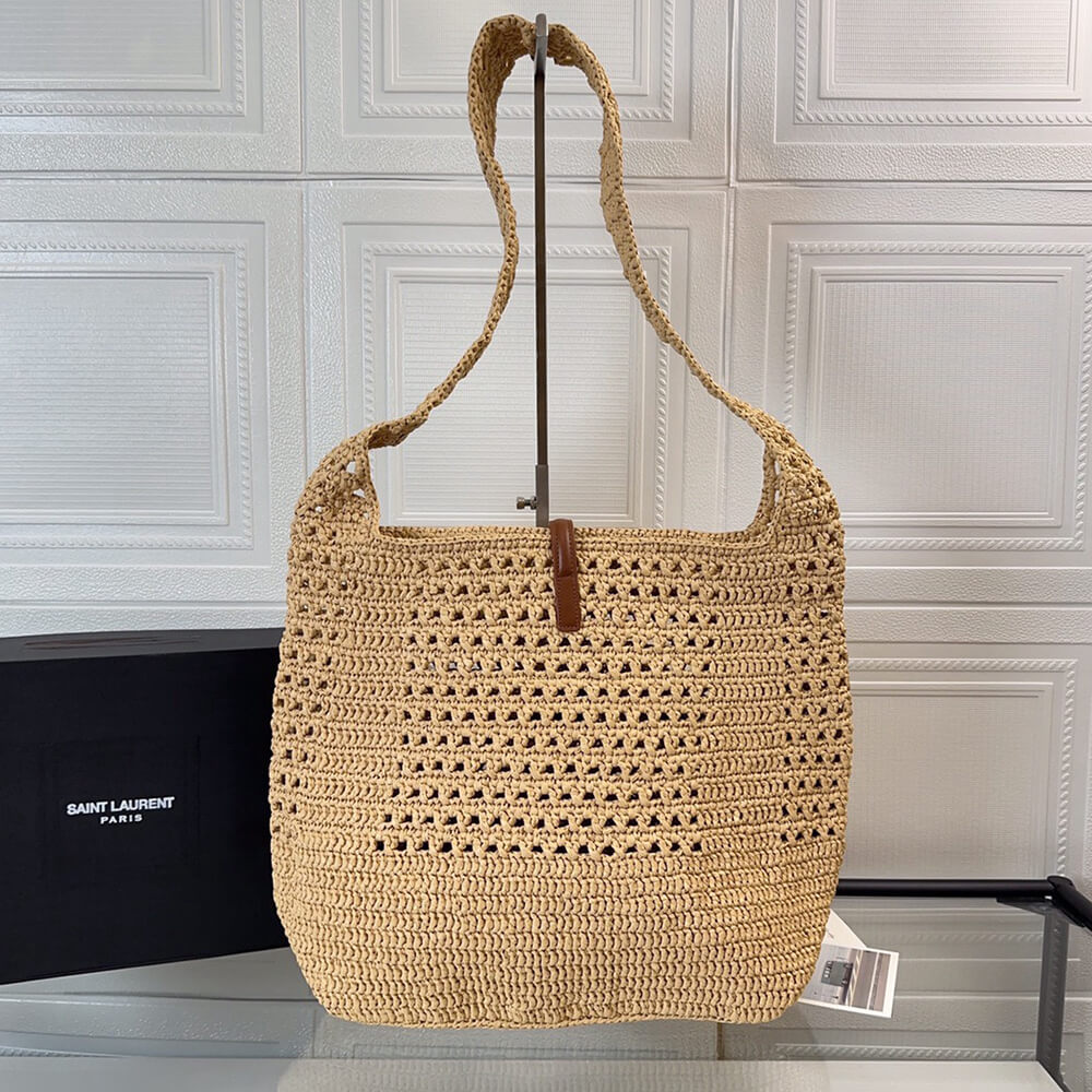 YSL Hobo Crochet Bag in Raffia and Leather - Replica Luxury Bags™