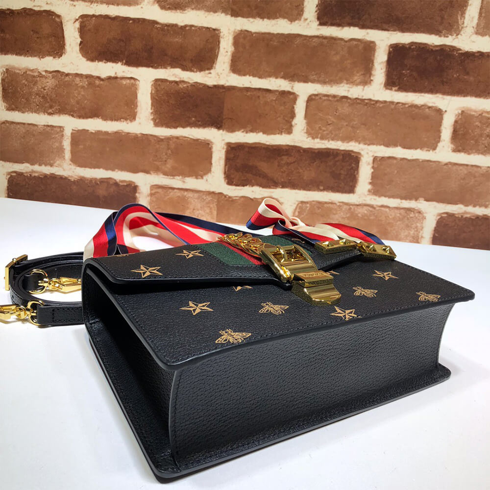Gucci GG Sylvie Bee Star Small Shoulder Bag - Replica Luxury Bags™