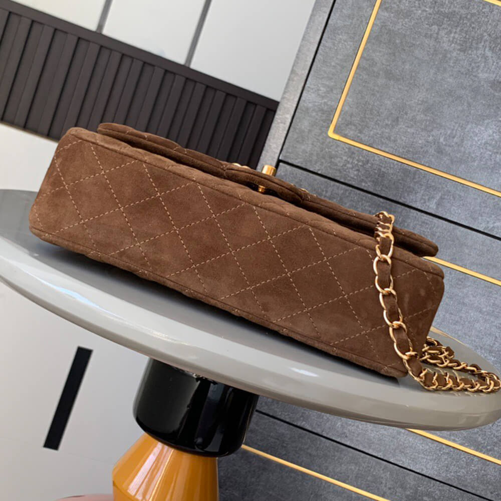Chanel Suede Classic Double Flap Handbag - Replica Luxury Bags™