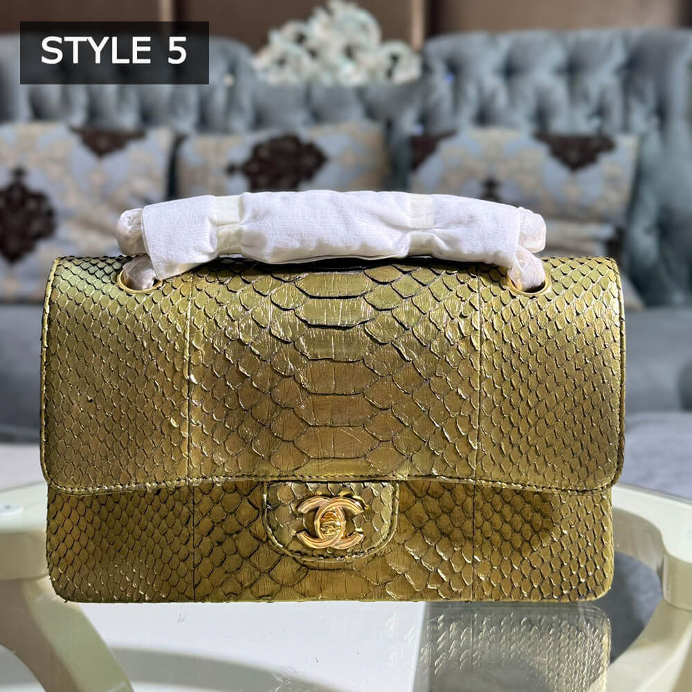 Chanel Classic Flap Medium Bag in Python - Replica Luxury Bags™