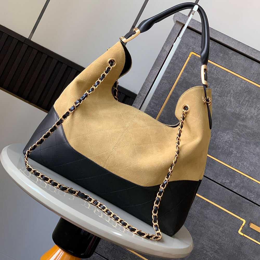 Chanel Hobo Bag on 25 Fashion Show in Black and Beige - Replica Luxury Bags™