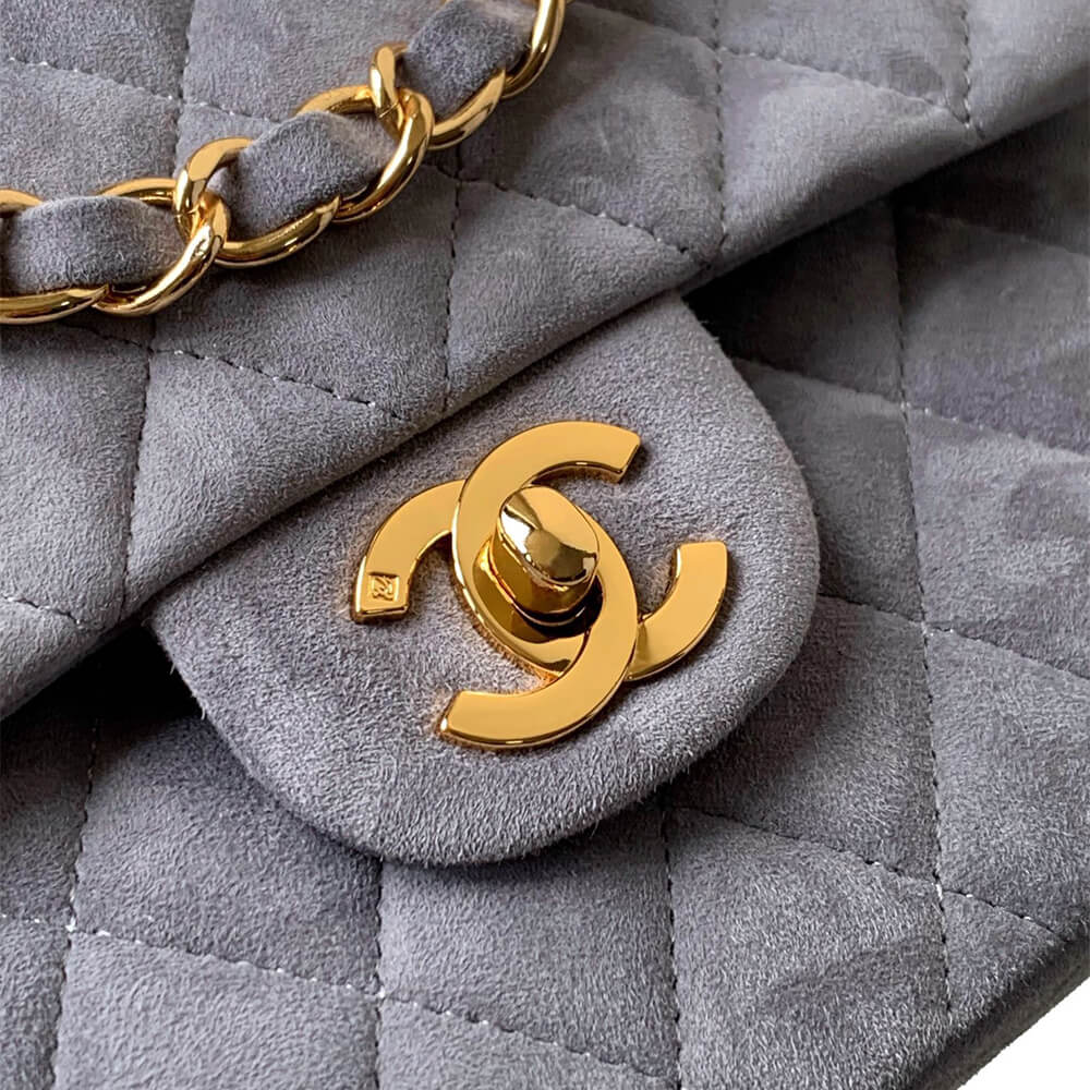 Chanel Suede Classic Double Flap Handbag - Replica Luxury Bags™