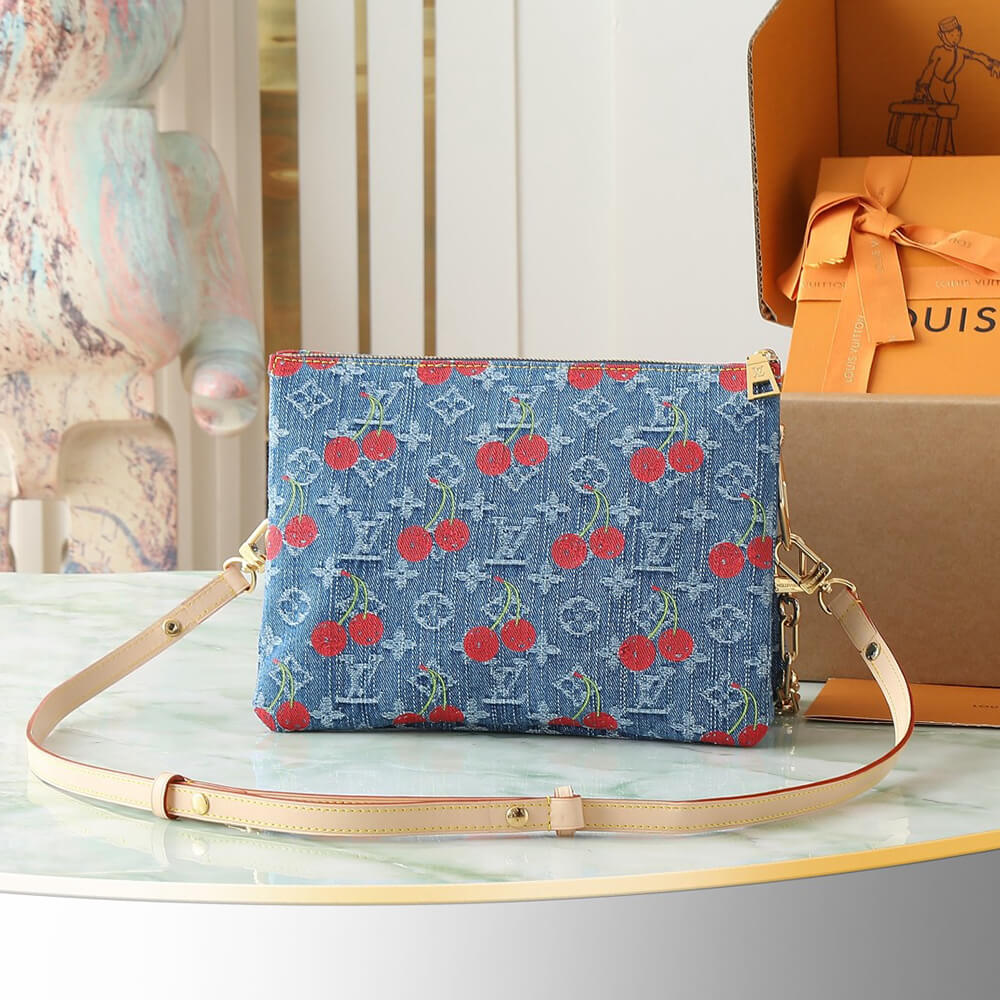 LV x TM Coussin PM Denim Cherry Bag - Replica Luxury Bags™