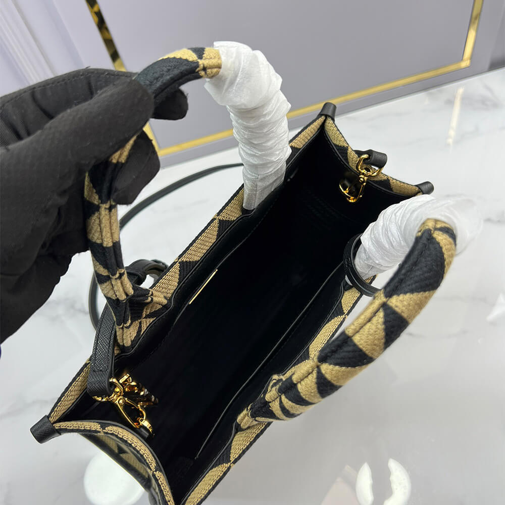 Small Prada Symbole Jacquard Fabric Handbag - Replica Luxury Bags™