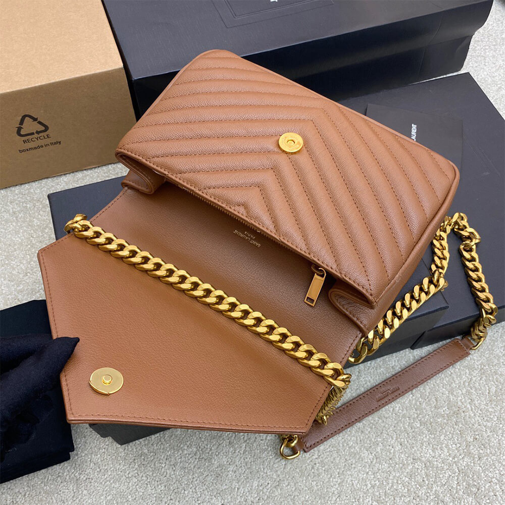 YSL College Medium Chain Bag in Quilted Leather - Replica Luxury Bags™