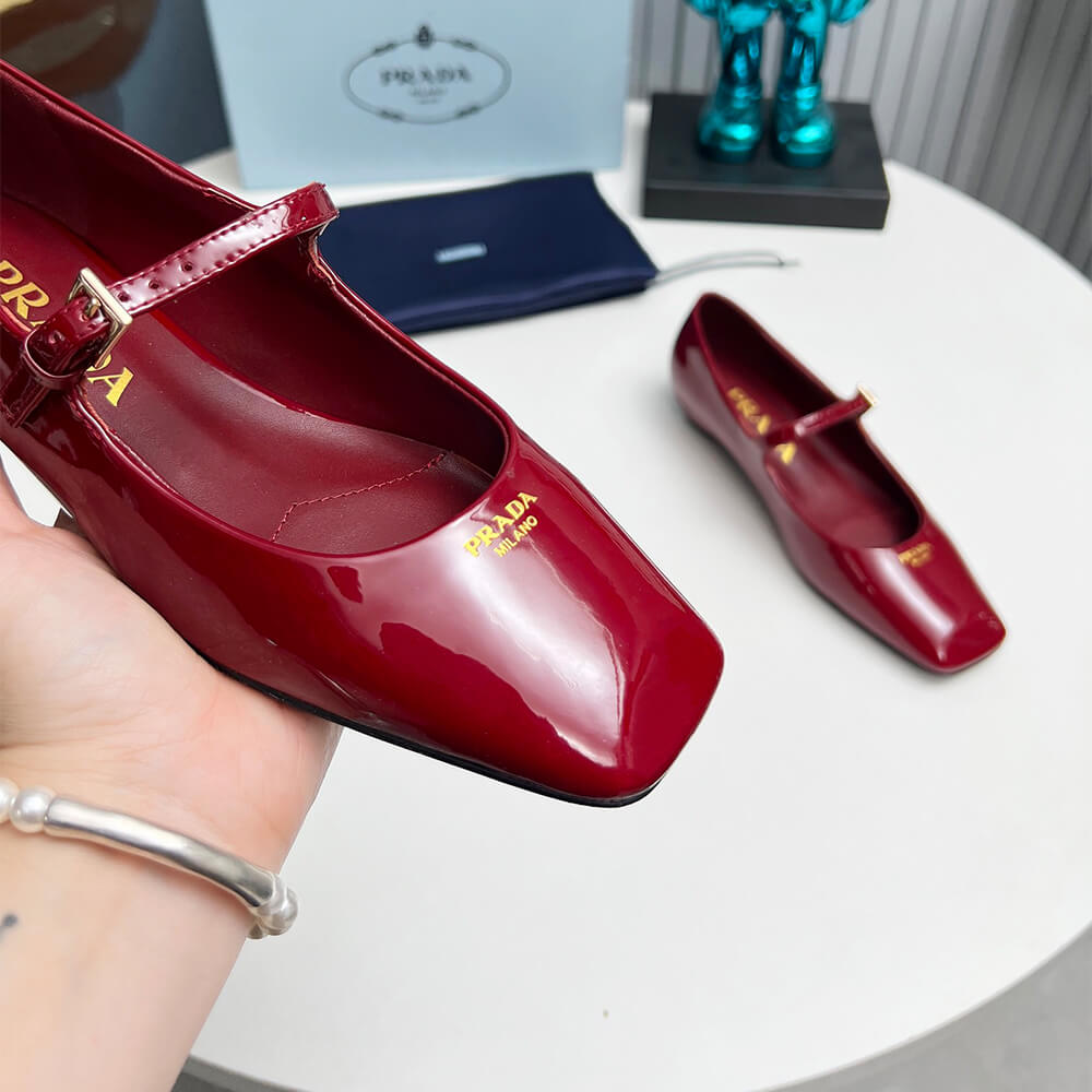 Prada Patent Leather Mary Jane Ballerinas Shoes - Replica Luxury Bags™