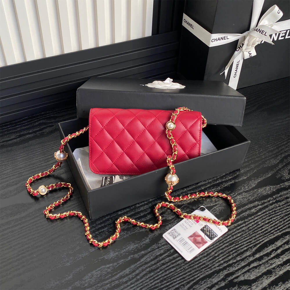 Chanel Flap Phone Holder with Chain Bag - Replica Luxury Bags™