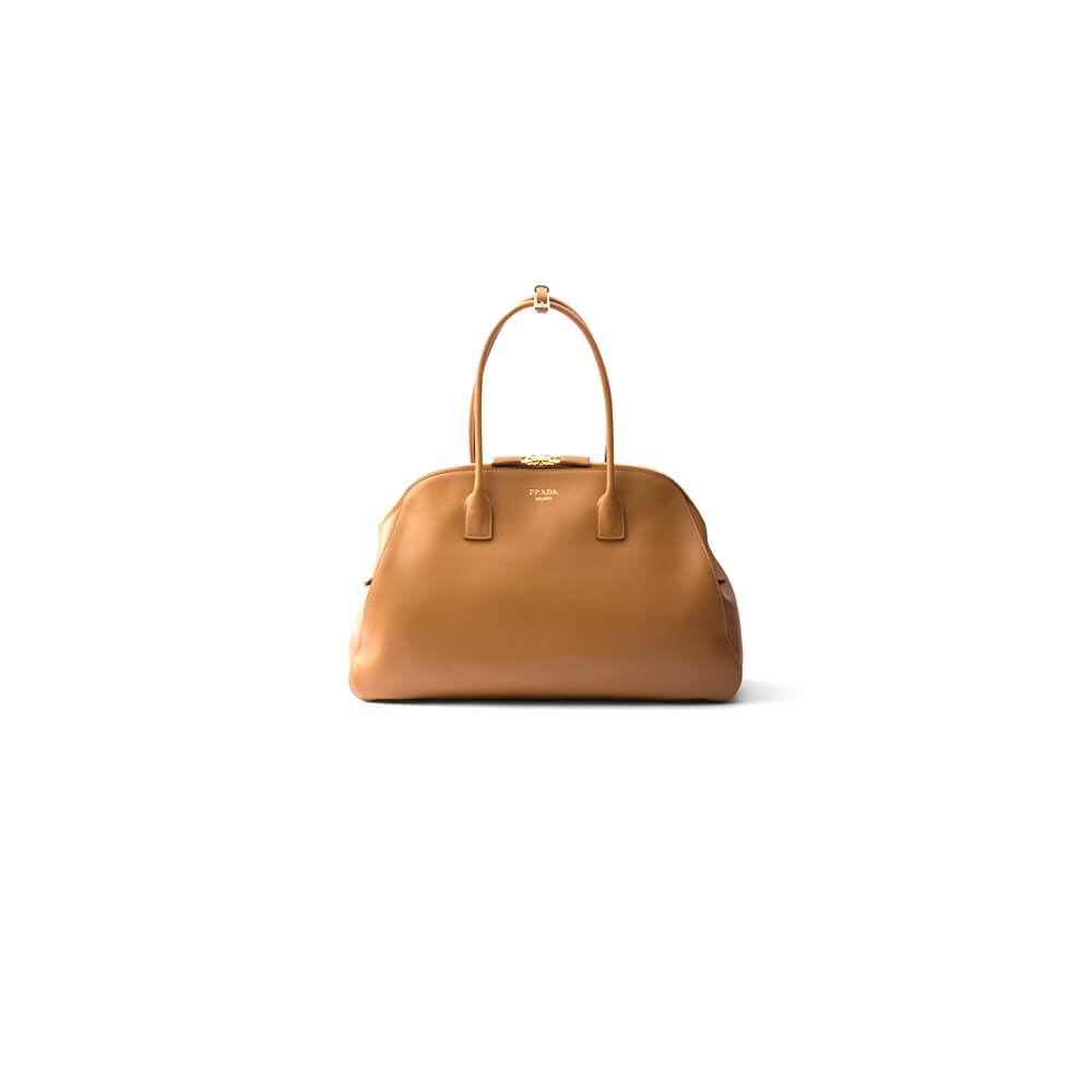 Prada Large Leather Tote Bag With Zipper Closure - Replica Luxury Bags™