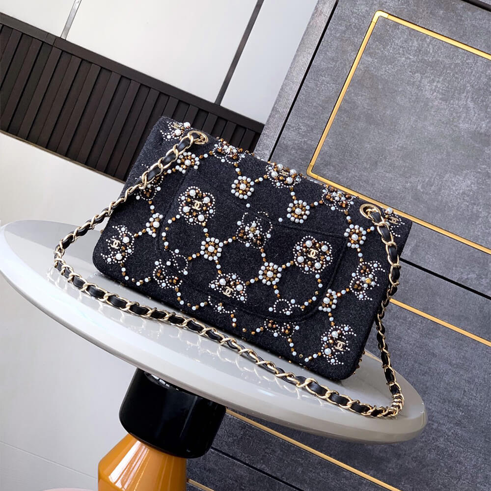 Chanel Pearl Classic Double Flap Handbag - Replica Luxury Bags™