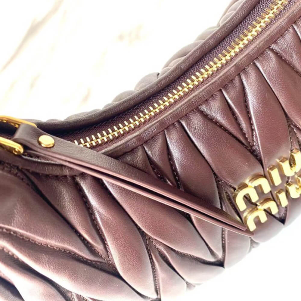 Miumiu Small Wander Matelasse Nappa Leather Hobo Bag - Replica Luxury Bags™