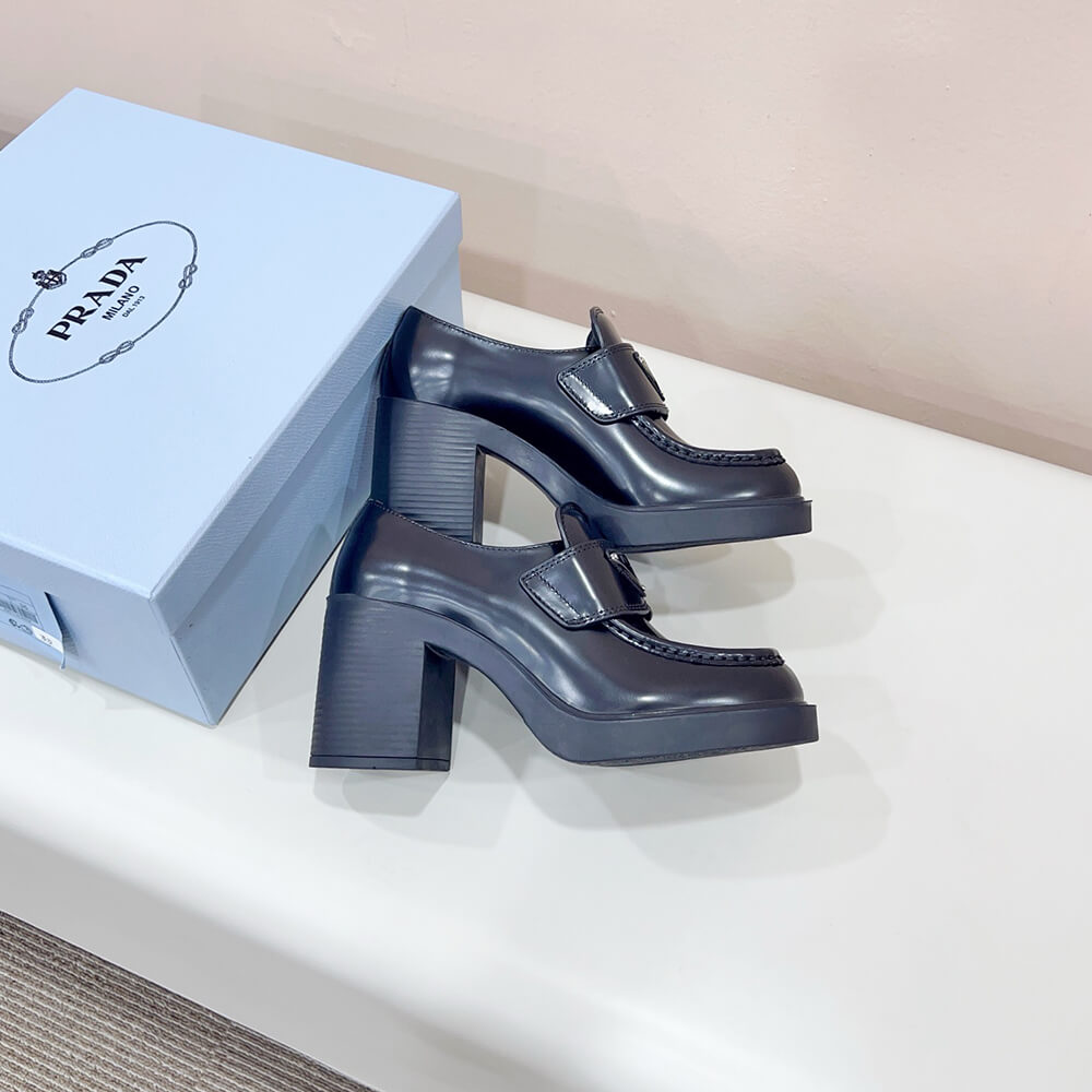 Prada Chocolate brushed leather loafers Shoes - Replica Luxury Bags™