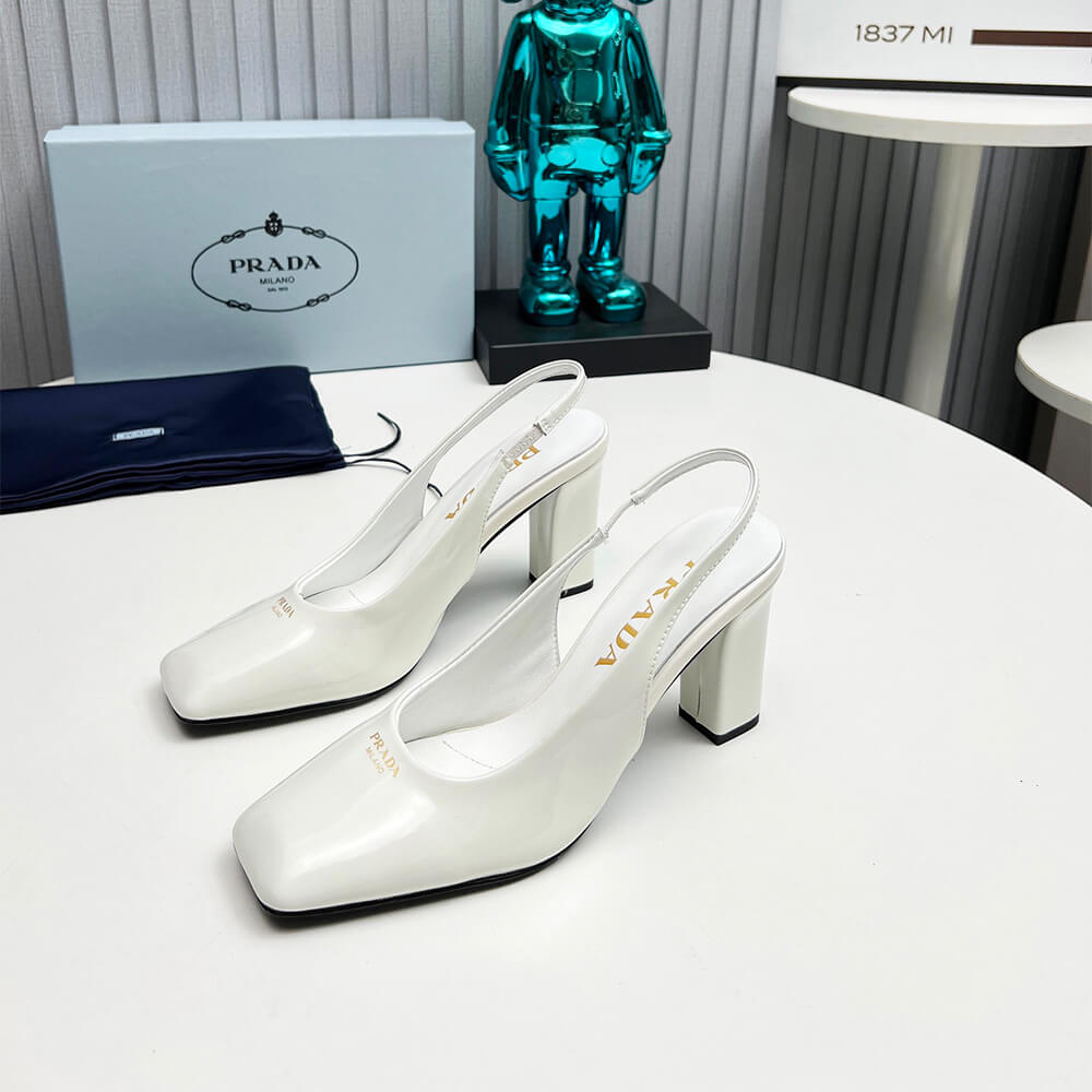 Prada Patent Leather Slingback Pumps 85 mm Shoes - Replica Luxury Bags™