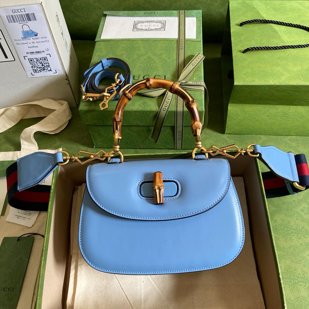 Gucci Bamboo 1947 Jumbo GG Small Top Handle Bag - Replica Luxury Bags™