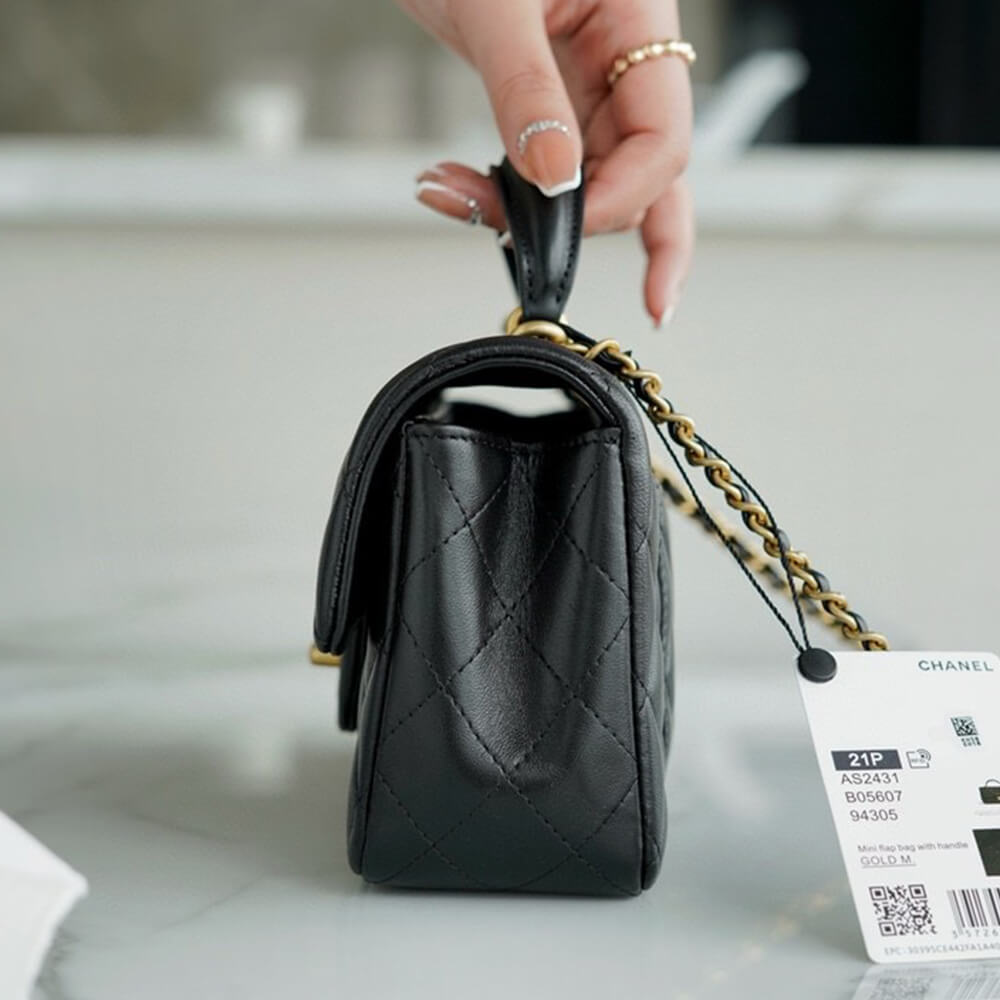 Chanel Mini Flap Bag with Top Handle - Replica Luxury Bags™