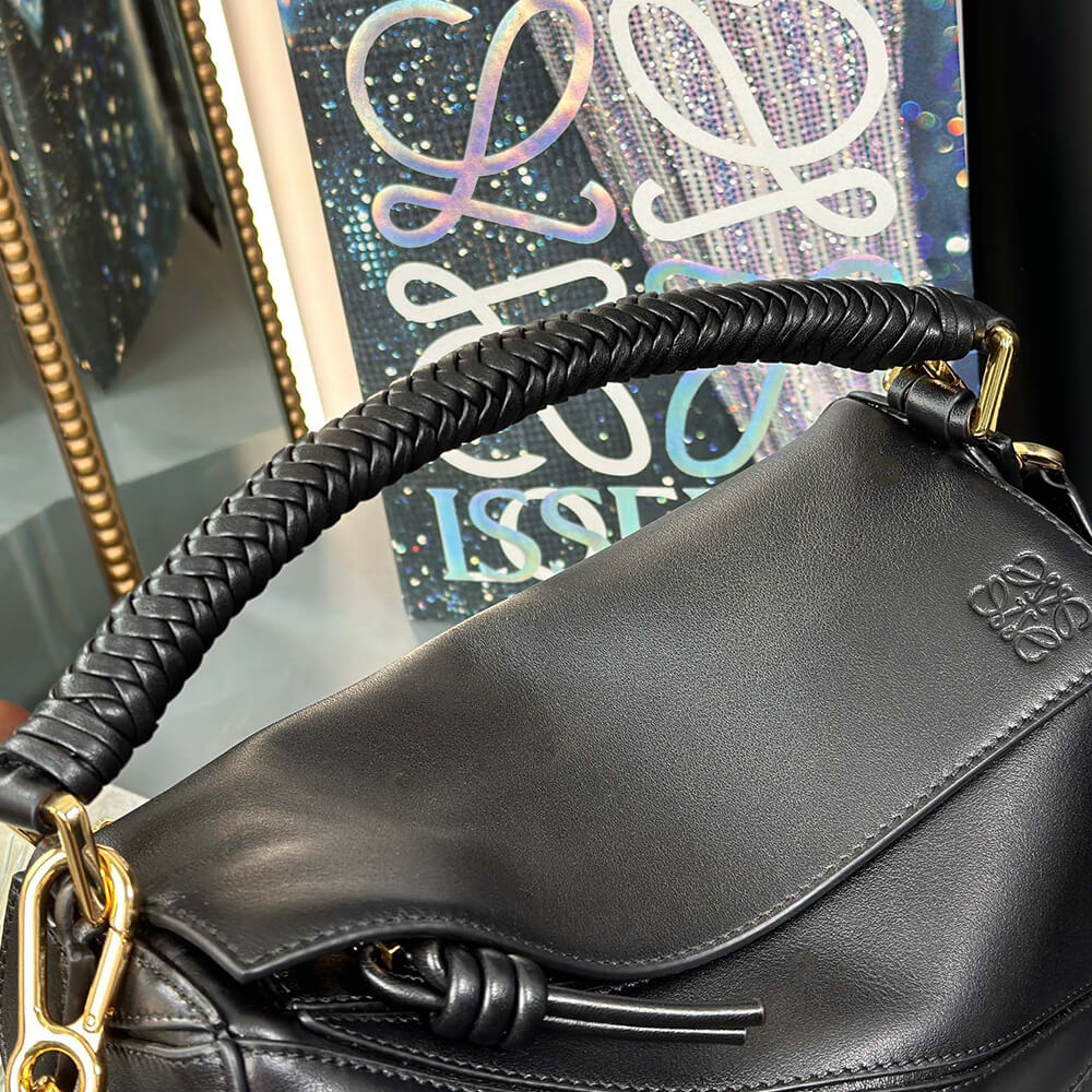 Loewe Small Puzzle Bag in Black Smooth Calfskin - Replica Luxury Bags™