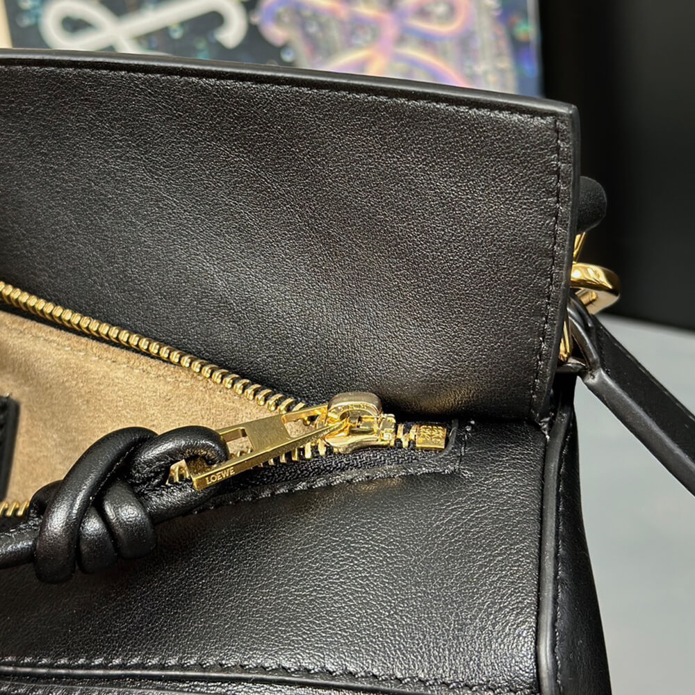 Loewe Small Puzzle Bag in Black Smooth Calfskin - Replica Luxury Bags™
