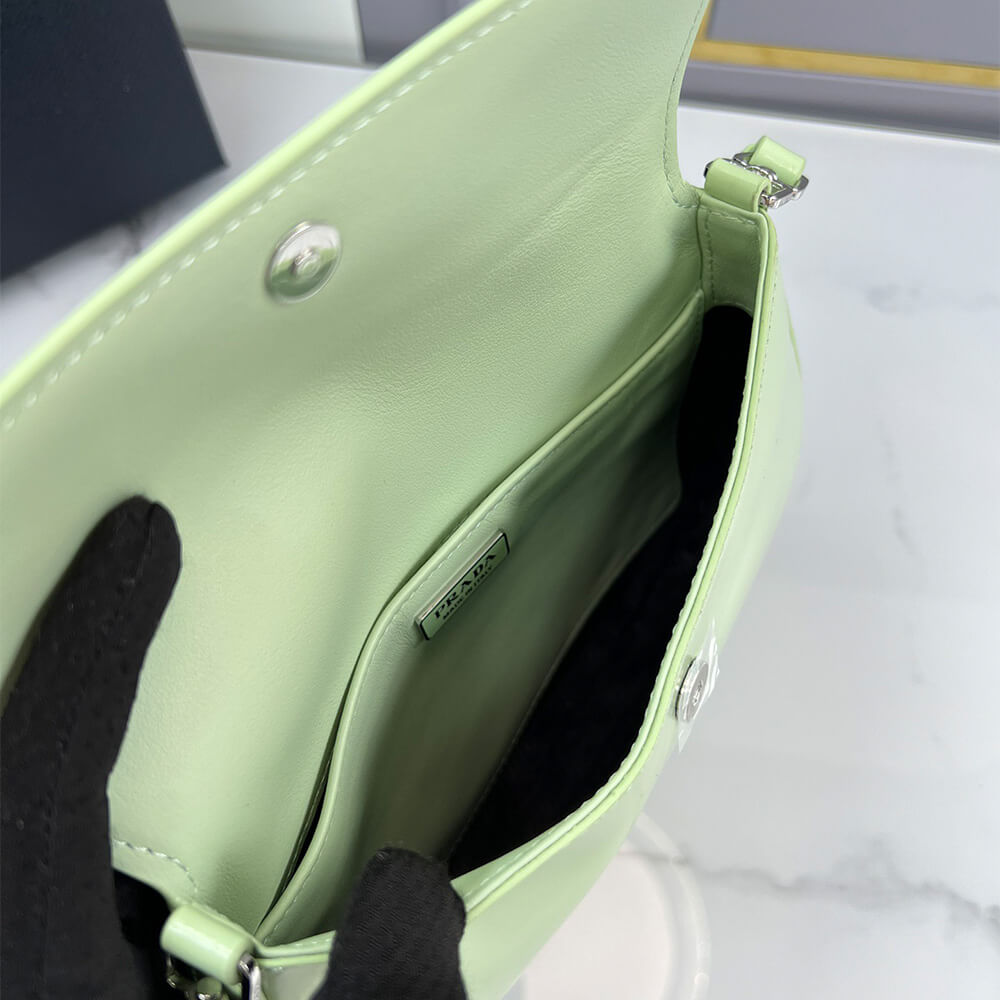 Small Prada Cleo Brushed Leather Shoulder Bag with Flap - Replica Luxury Bags™