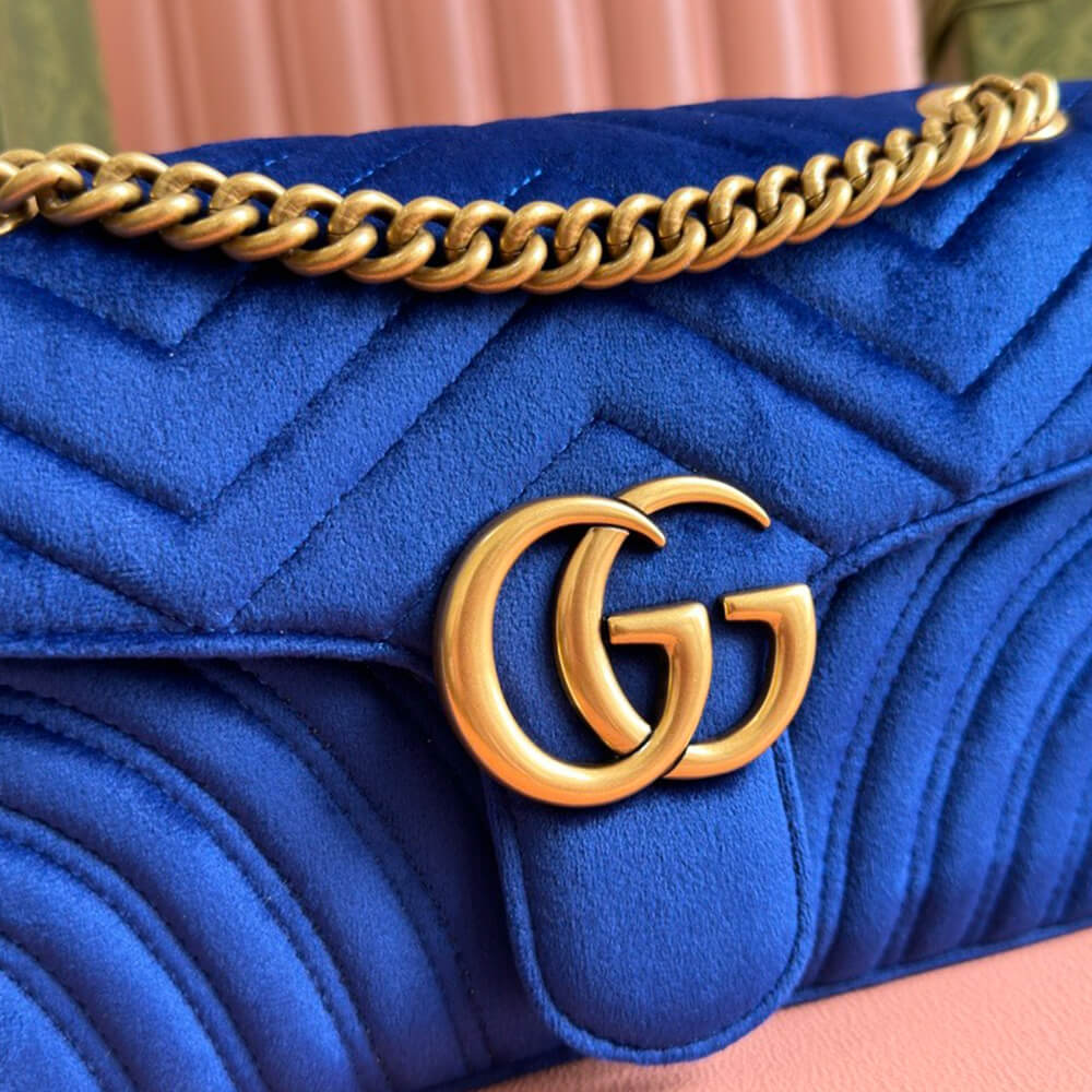 Gucci GG Velvet Small Marmont Shoulder Bag - Replica Luxury Bags™