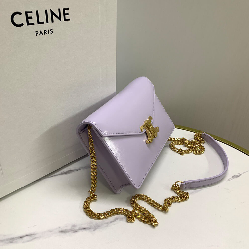 Celine Wallet On Chain Margo In Shiny Calfskin Bag - Replica Luxury Bags™