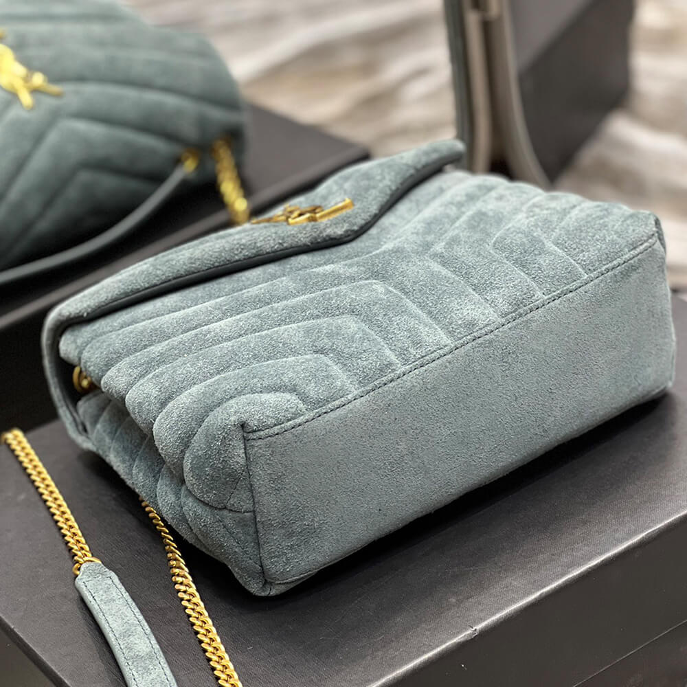 YSL Loulou Small Chain Bag In Y Quilted Suede - Replica Luxury Bags™