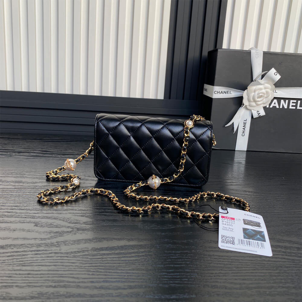 Chanel Flap Phone Holder Bag with Chain - Replica Luxury Bags™